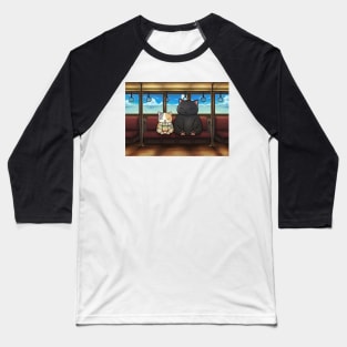 Cats on Sea Train Baseball T-Shirt